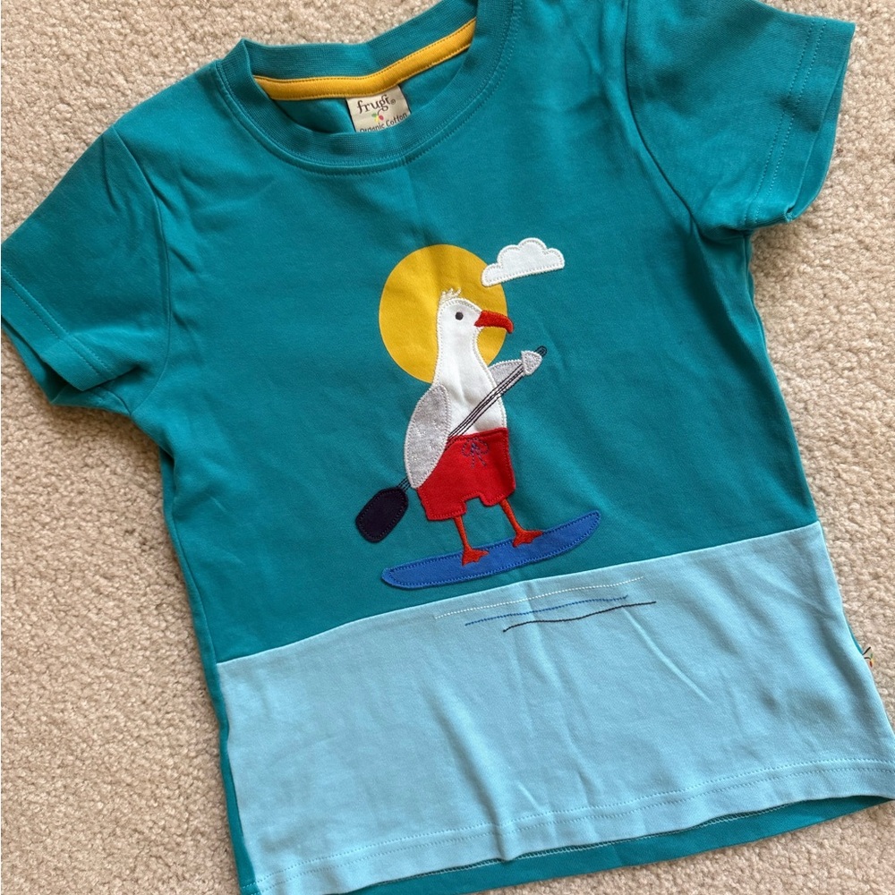 NWOT Organic Kids Shirt with Seagull Print, 6yrs. - Picture 1 of 4